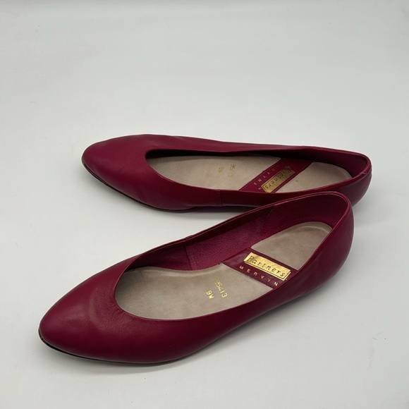 Vintage 90s Partners Mervyns Fuisha Pink Leather Pointed Toe Shoe Slip On Flats - Picture 15 of 16